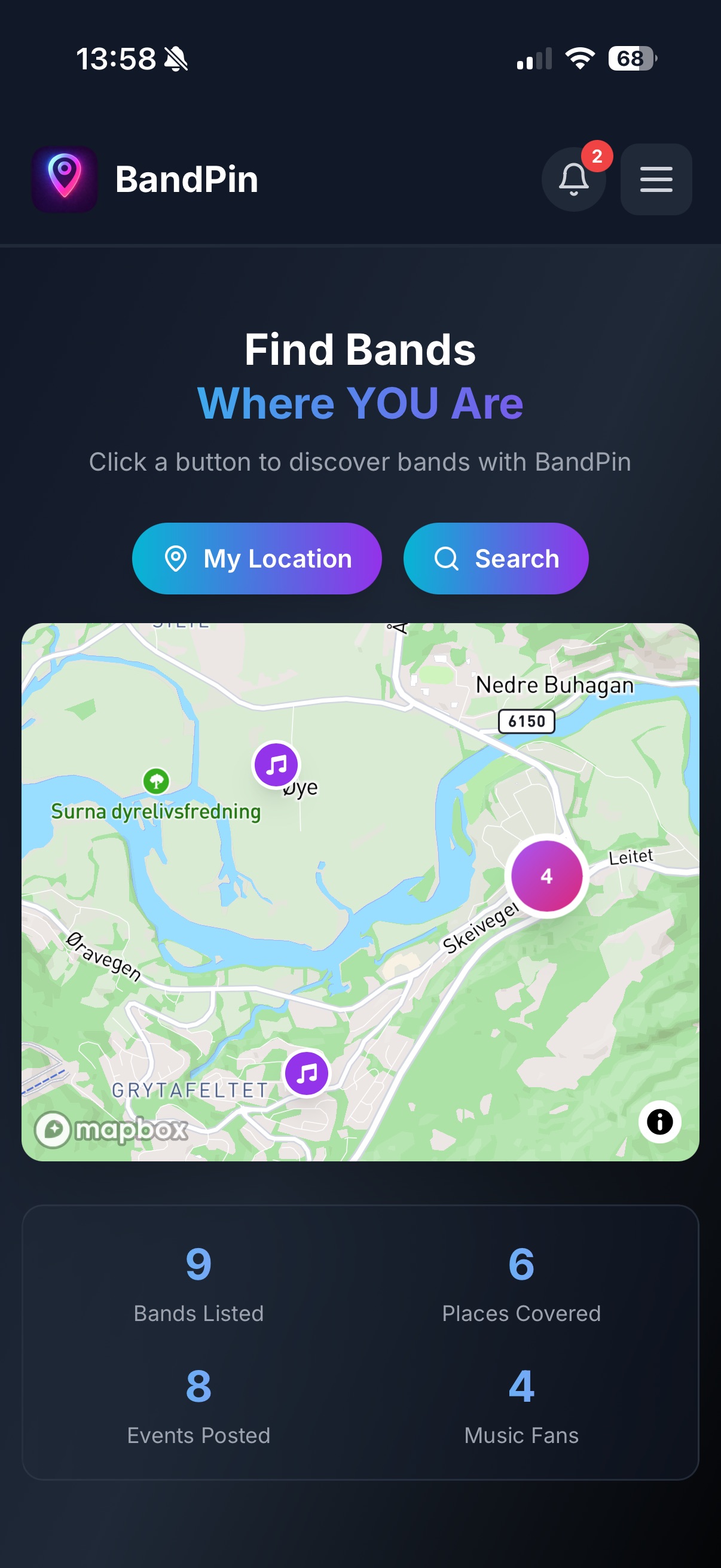 BandPin discover screenshot